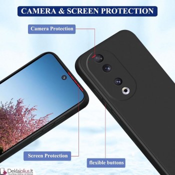 Silikoninis ploniausias dėklas - su kameros apsauga juodas (Huawei Honor 90)